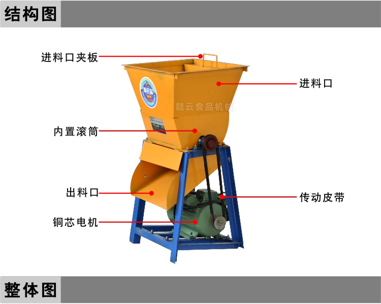 850B型紅薯刷粉機(jī)-結(jié)構(gòu)示意圖